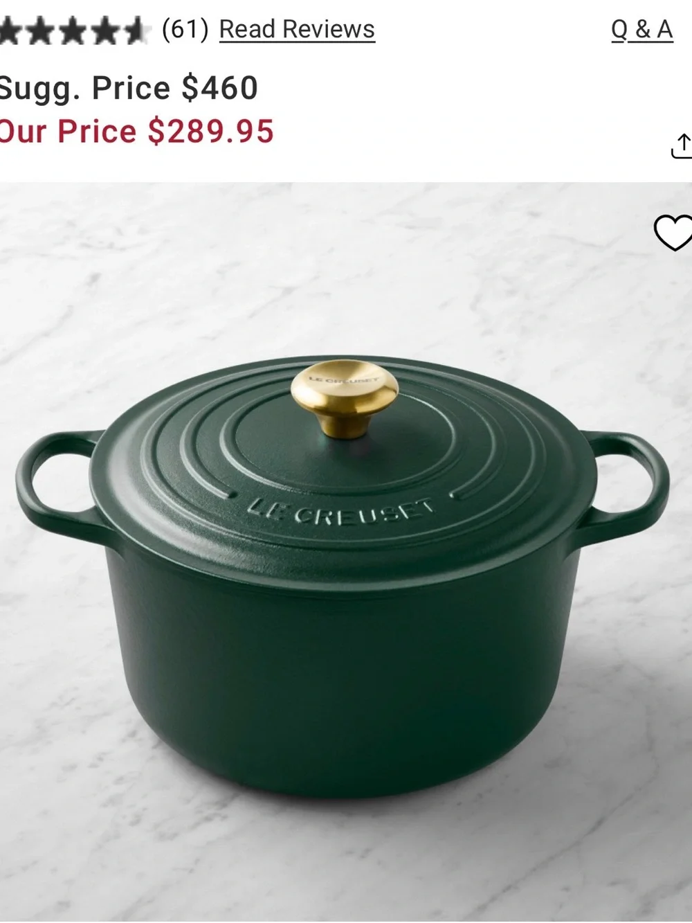 Le Creuset Forêt 6.5 Qt Enameled Cast Iron Dutch Oven with Gold Knob